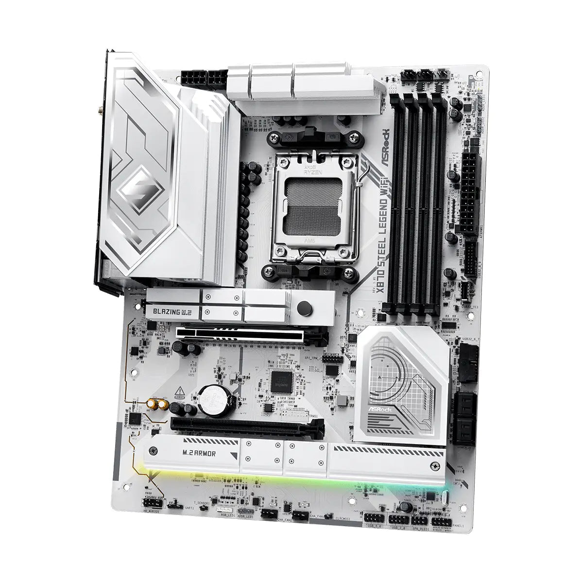 เมนบอร์ด ASRock X870 STEEL LEGEND WIFI AM5 DDR5 ATX สีขาว - SpeedCom