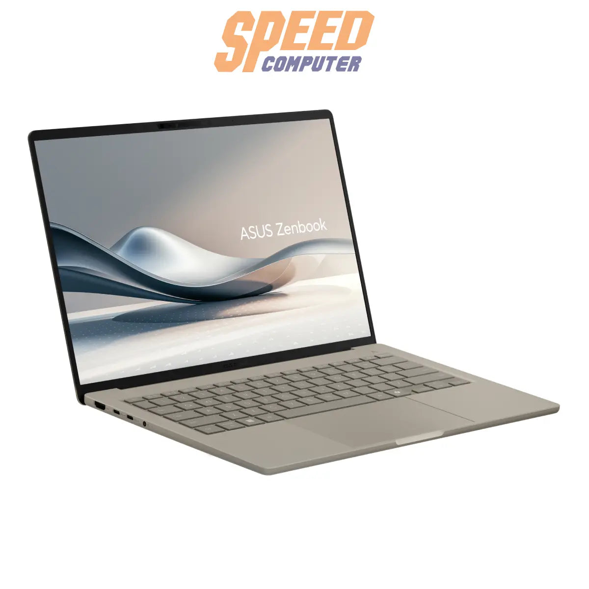 โน๊ตบุ๊ค ASUS Zenbook A14 รุ่น UX3407QA-QD001WA ชิป Snapdragon X1 ดีไซน์บางเบา สีบลอนด์ทอง Zabriskie Beige เหมาะสำหรับทำงานและพกพา