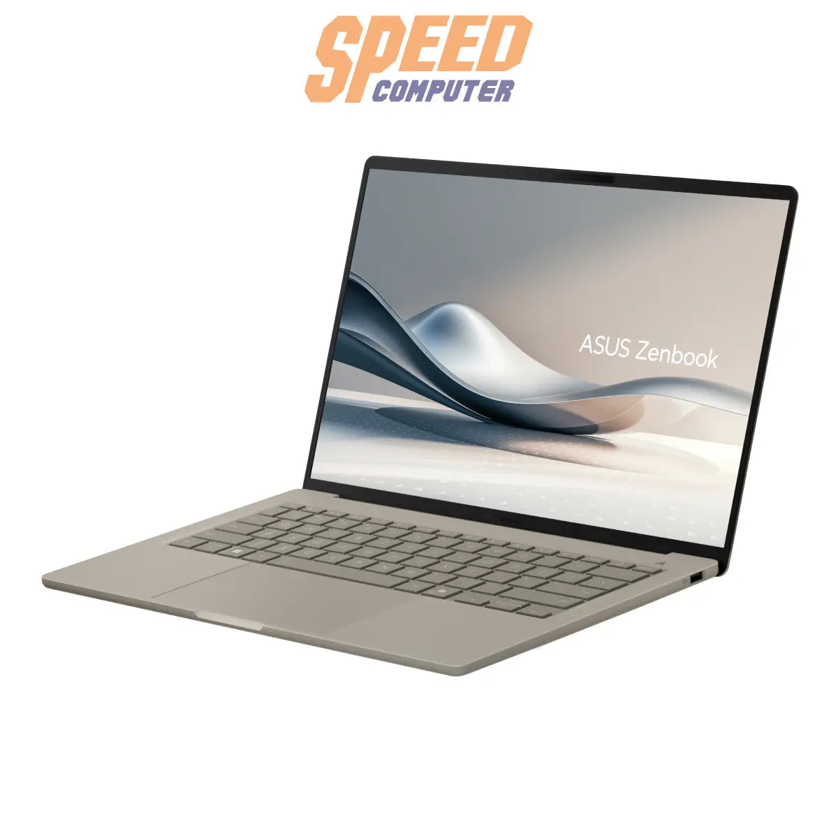 โน๊ตบุ๊ค ASUS Zenbook A14 รุ่น UX3407QA-QD001WA ชิป Snapdragon X1 ดีไซน์บางเบา สีบลอนด์ทอง Zabriskie Beige เหมาะสำหรับทำงานและพกพา