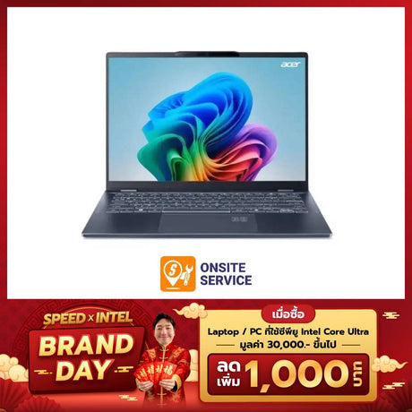 โน๊ตบุ๊ค Acer Swift 14 AI SF14-51-73EM Ultra 7 สีฟ้า (Steam Blue)SpeedCom