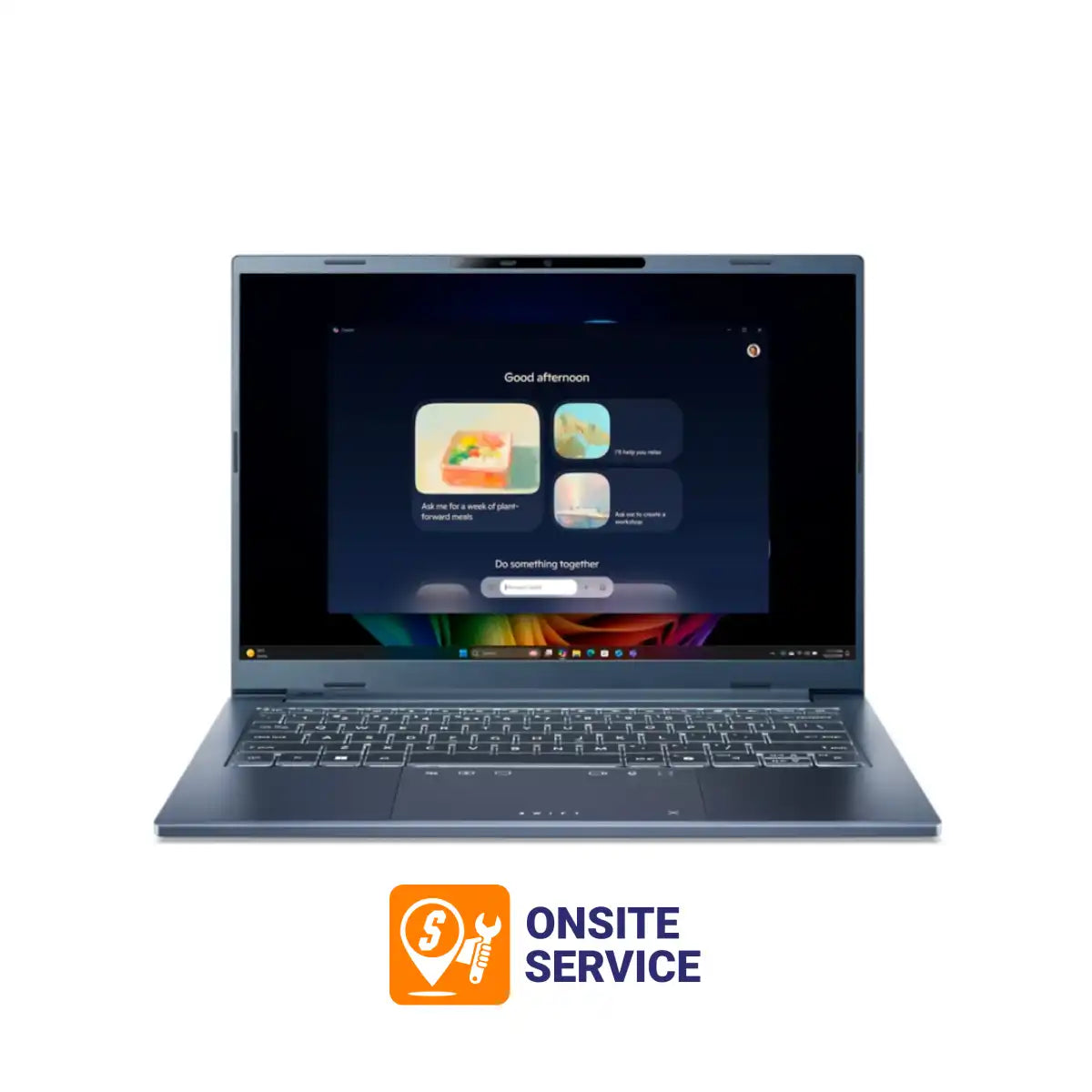 โน๊ตบุ๊ค Acer Swift Go 14 AI SFG14-75-5880 Ultra 5 Steam Blue