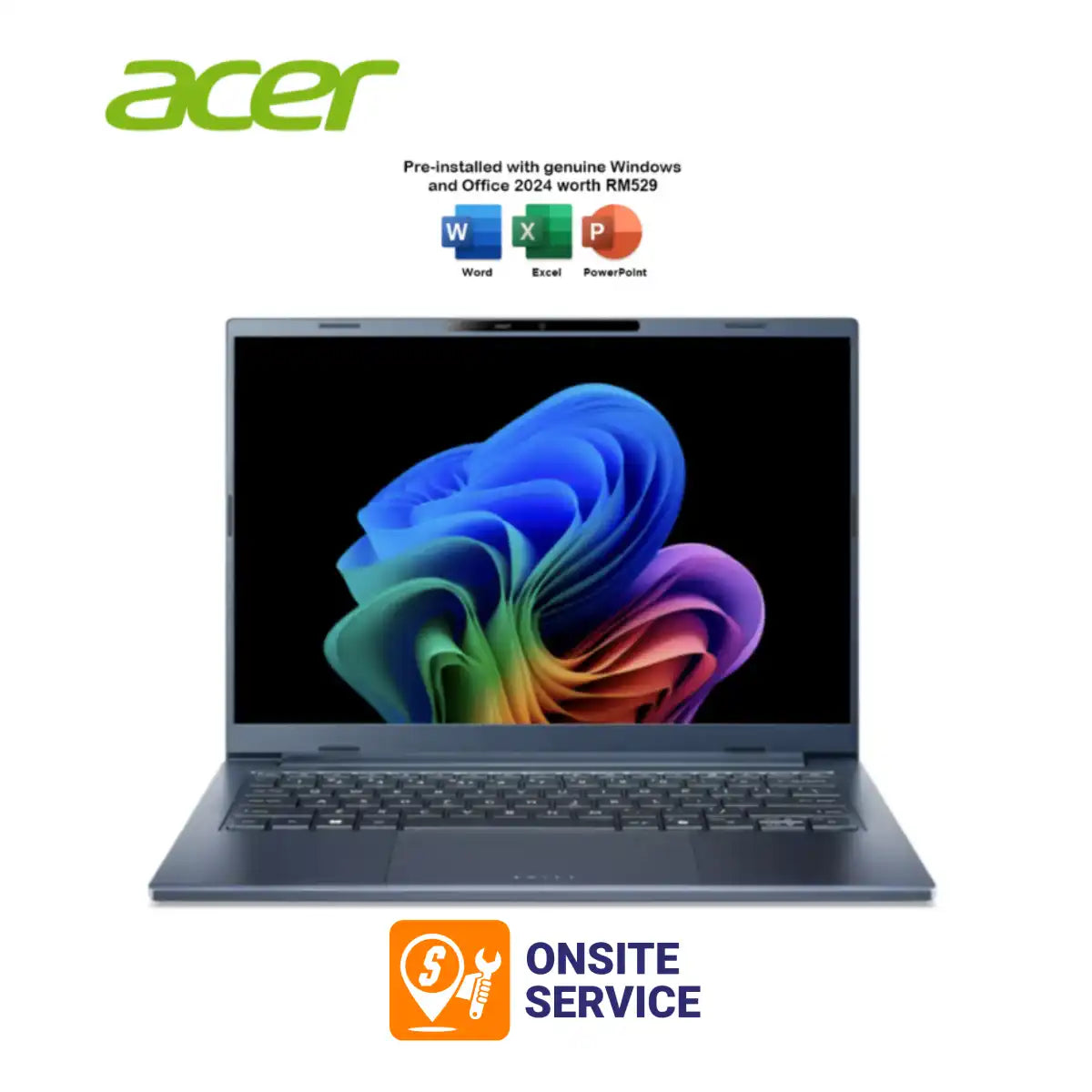 โน๊ตบุ๊ค Acer Swift Go 14 AI SFG14-75-78J1 Ultra 7 Steam Blue