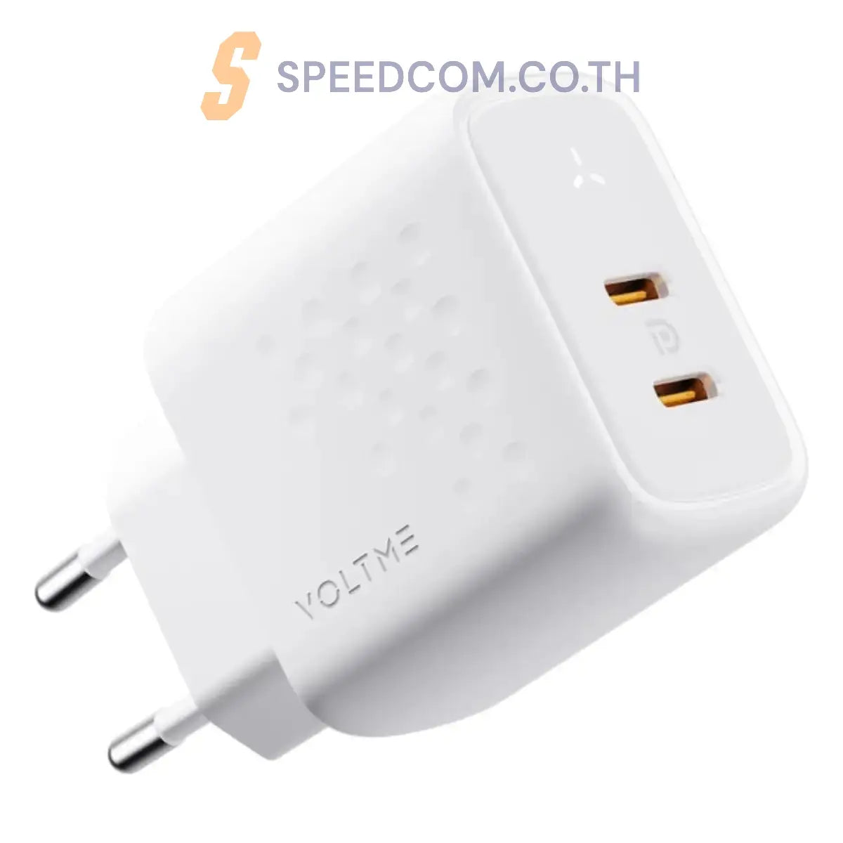 หัวชาร์จ Adapter Voltme INNOVATIONS V2112TH REVO 45W DUO CC สีขาว - SpeedCom