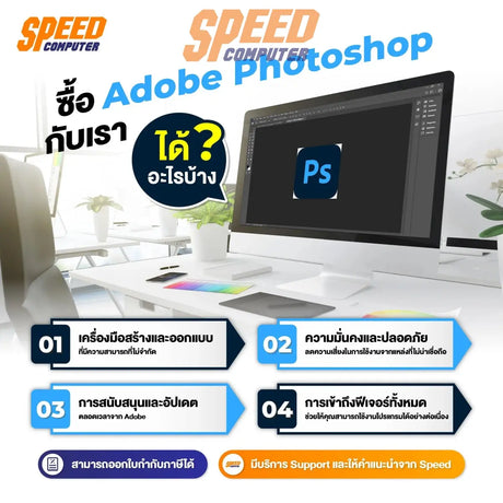 ซอฟต์แวร์ลิขสิทธิ์เเท้ Adobe Photoshop สำหรับ 1 ปี - SpeedCom