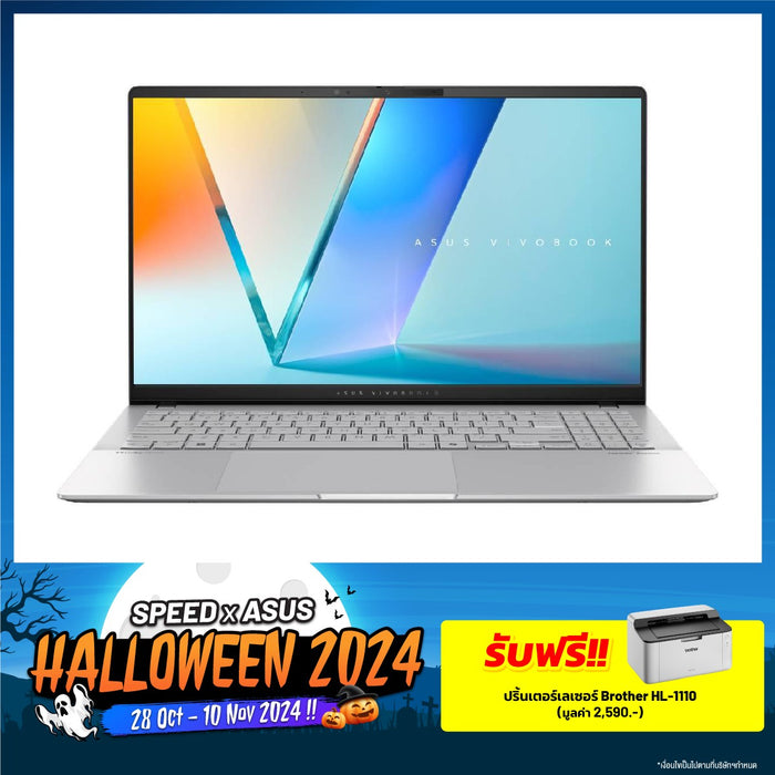 โน๊ตบุ๊ค Asus Vivobook S 15 OLED S5507QA-MA966WF Snapdragon สีเงิน