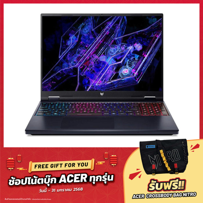 โน๊ตบุ๊ค Acer Predator Helios Neo 16 PHN16-72-99ZQ i9 Gen14 สีดำ (Obsidian Black)