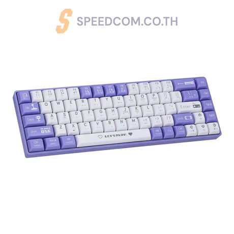 คีย์บอร์ด Ajazz AK680 LETS PLAY Purple Wireless (Red Switch) - SpeedCom