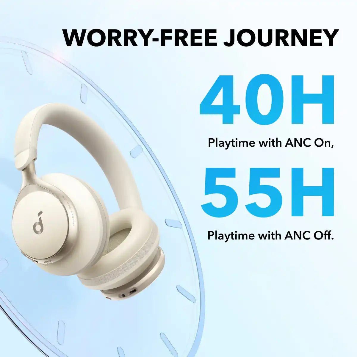 หูฟังไร้สาย Anker Soundcore A3035021 Space One HiRes 40H/5.5H สีขาว