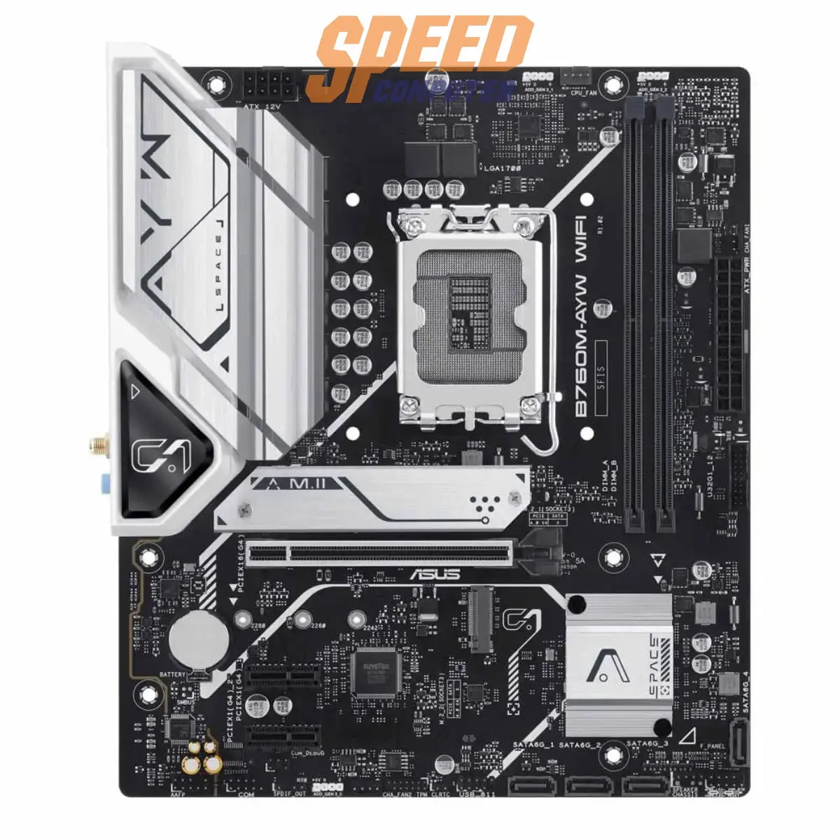 เมนบอร์ด Asus B760M-AYW WIFI DDR5 LGA1700 Micro ATX - SpeedCom