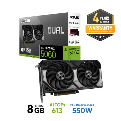 การ์ดจอ Asus Dual GeForce RTX 5060 8GB GDDR7SpeedCom