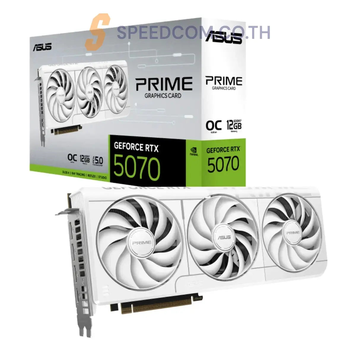 การ์ดจอ Asus PRIME GeForce RTX 5070 12GB GDDR7 White OC Edition - SpeedCom