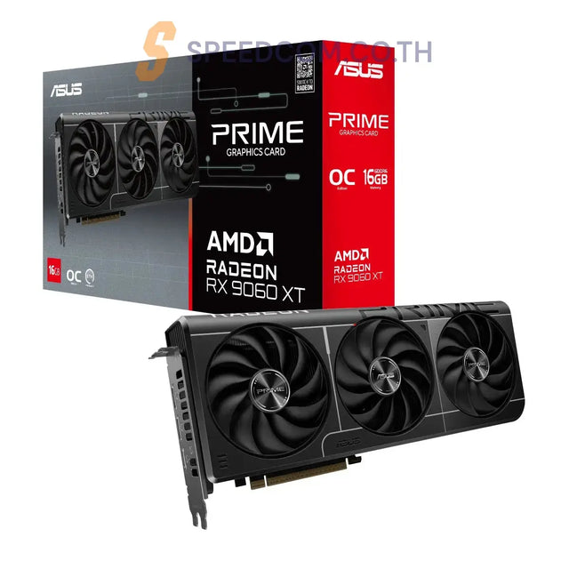 การ์ดจอ Asus Prime Radeon RX 9060 XT OC Edition 16GB GDDR6 - SpeedCom