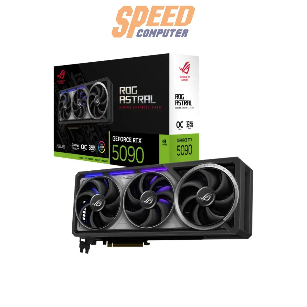 การ์ดจอประสิทธิภาพสูง Asus ROG Astral GeForce RTX 5090 รุ่น OC Edition พร้อม VRAM 32GB GDDR7