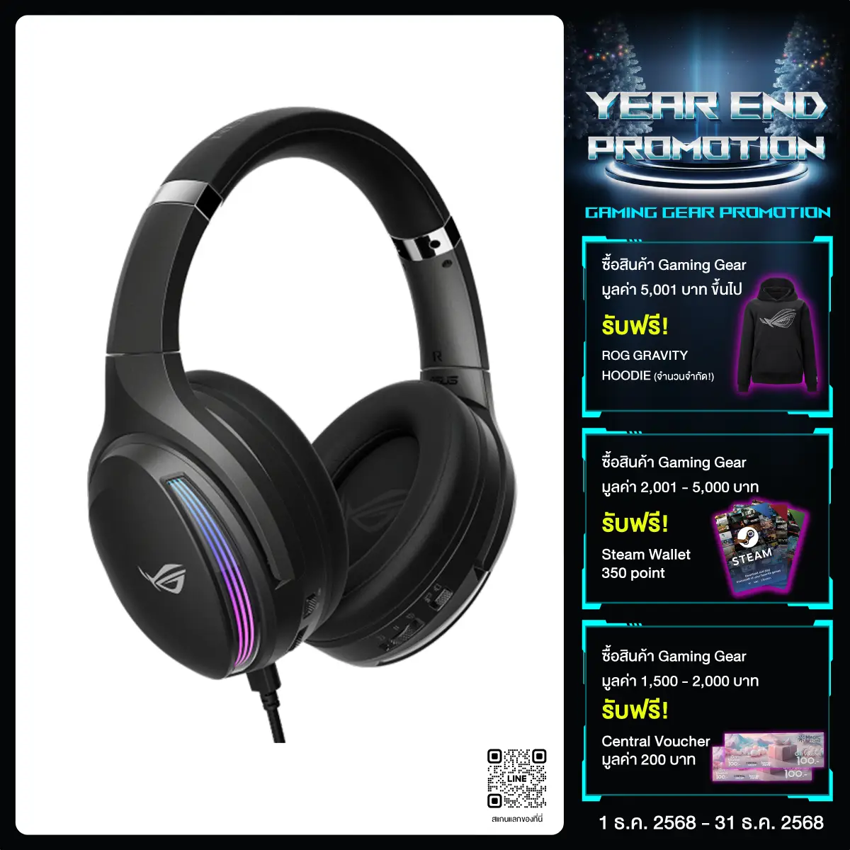 หูฟัง Asus ROG Fusion II 500 Wired 3.5m สีดำ (Black) - SpeedCom