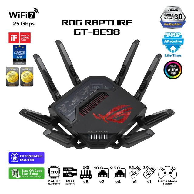 เราเตอร์ Asus ROG RAPTURE GT-BE98SpeedCom