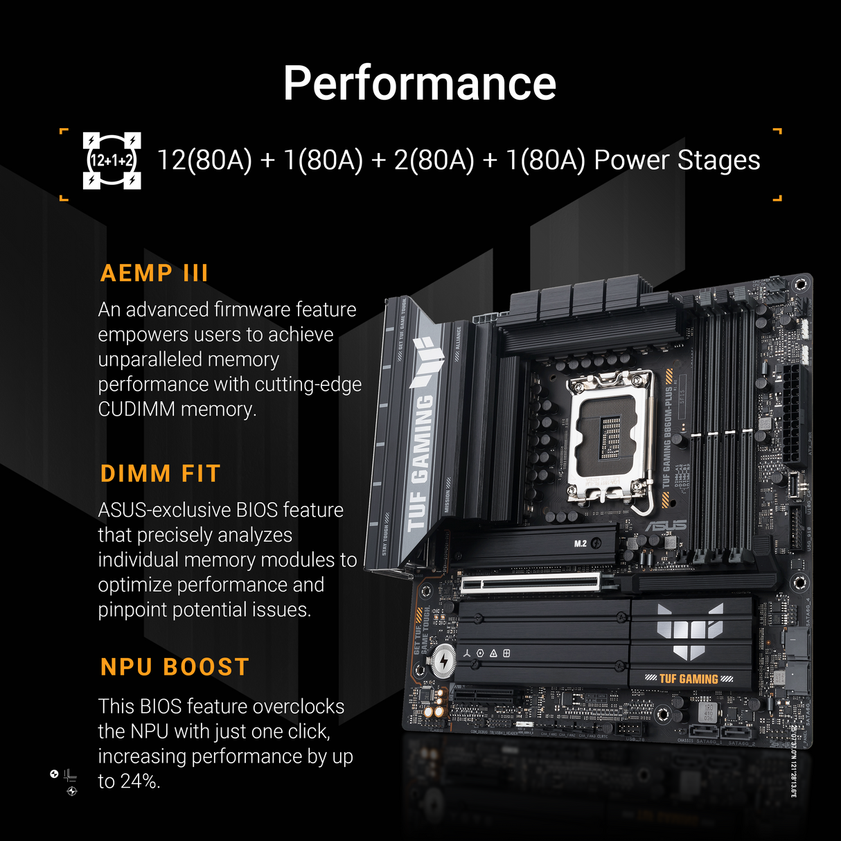 เมนบอร์ด Asus TUF GAMING B860M PLUS DDR5 LGA1851 Micro-ATXSpeedCom