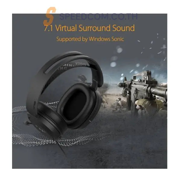 หูฟังเกมมิ่ง Asus TUF GAMING H1 ระบบเสียง 7.1 ไมโครโฟนตัดเสียงรบกวน ใส่สบาย รองรับการเล่นเกมระยะยาว
