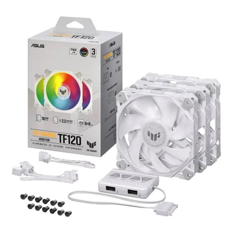 พัดลมเคส Asus TUF GAMING TF120 ARGB WHITE PACK3 สีขาว - SpeedCom