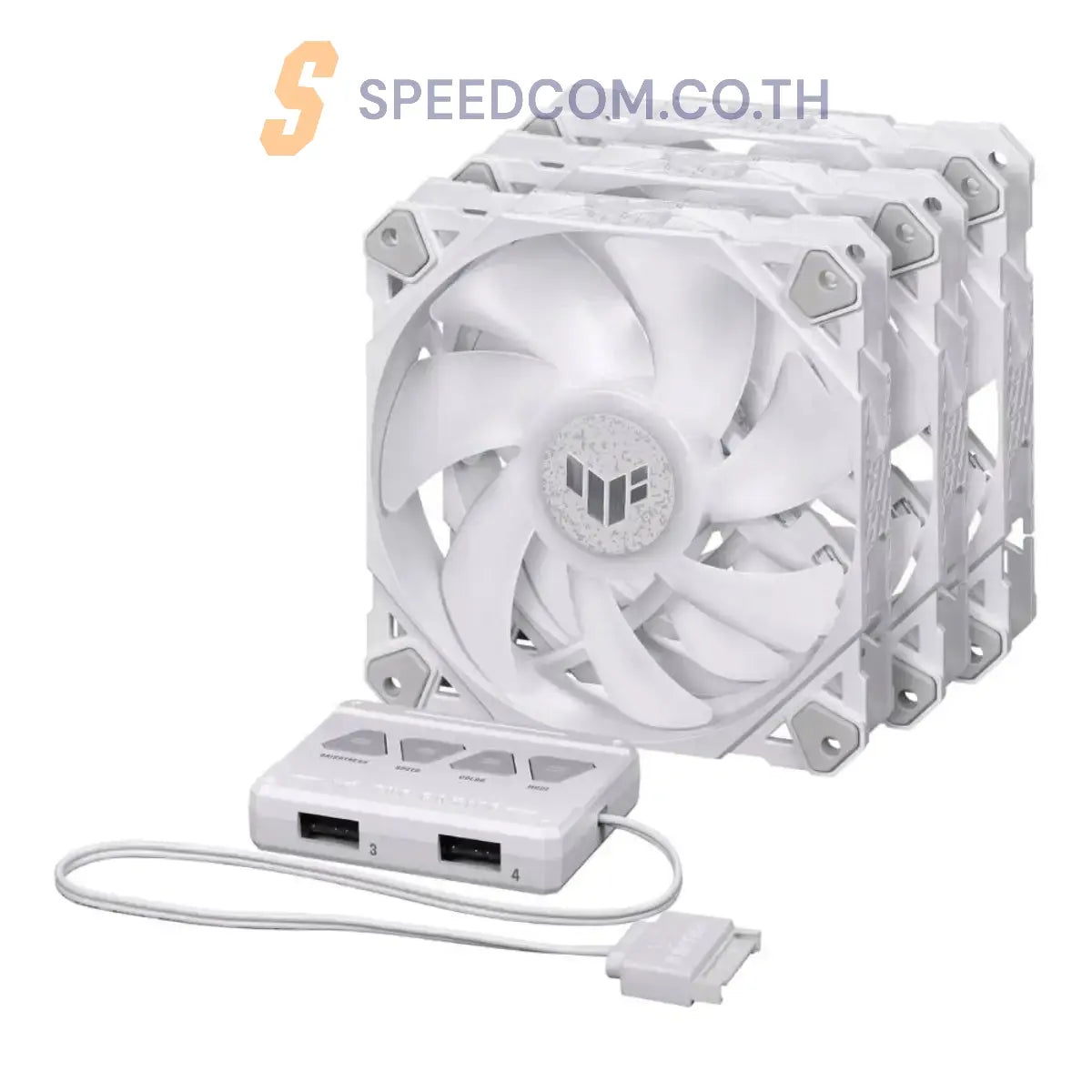 พัดลมเคส Asus TUF GAMING TF120 ARGB WHITE PACK3 สีขาว - SpeedCom