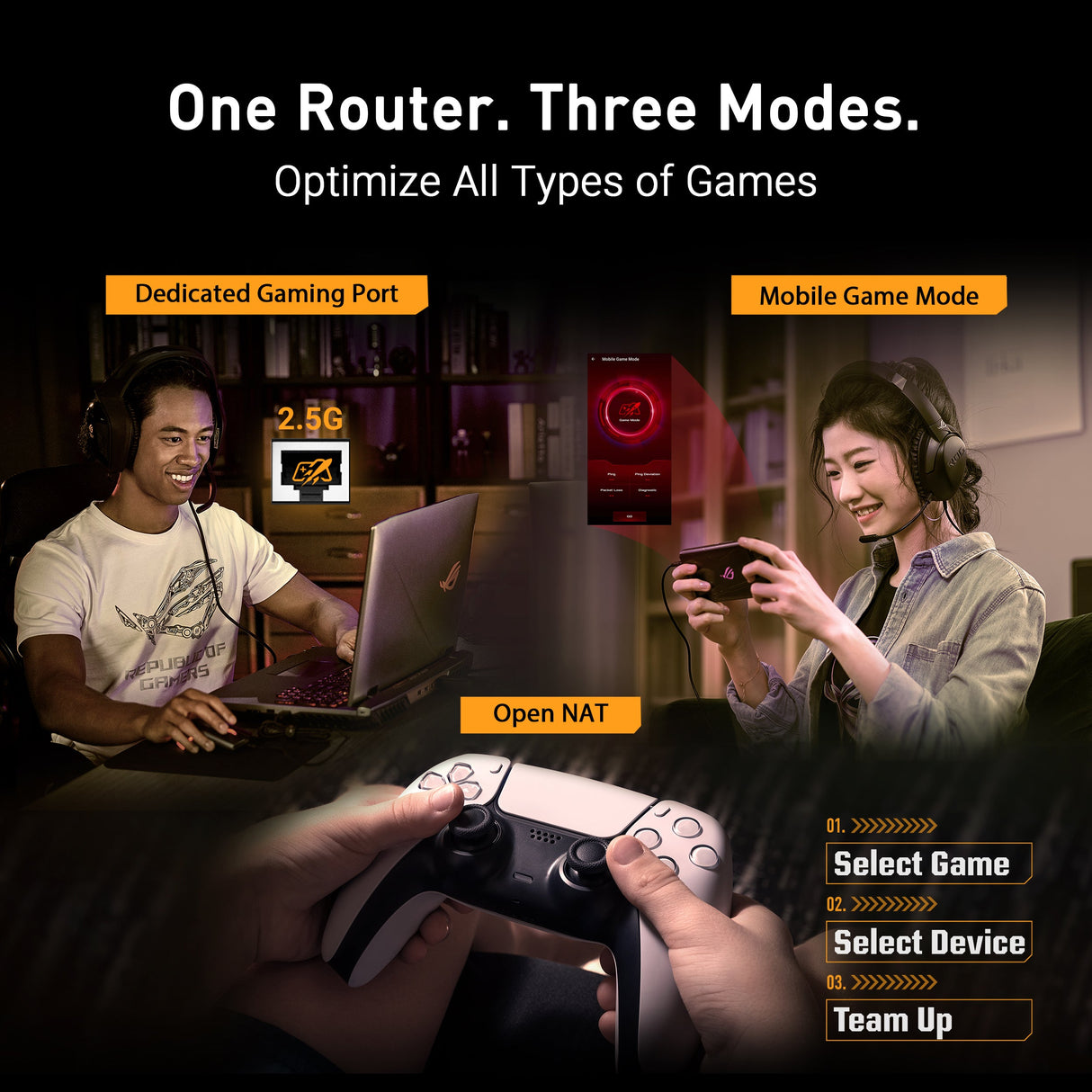 เราเตอร์ Asus TUF Gaming BE6500 Dual Band WiFi 7 สีดำSpeedCom