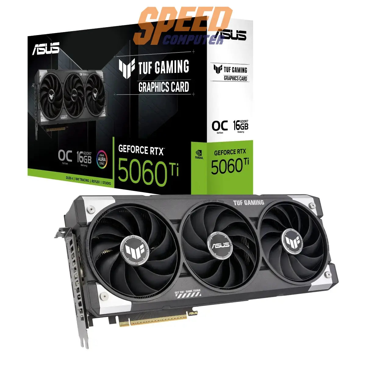 การ์ดจอ Asus TUF Gaming GeForce RTX 5060 Ti 16GB GDDR7 OC EditionSpeedCom