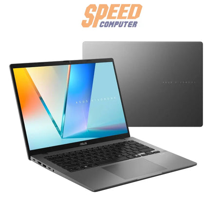 โน๊ตบุ๊ค Asus Vivobook S14 รุ่น S3407CA-LY729WA มาพร้อมชิป Intel Core Ultra 7 255H ดีไซน์บางเบา สีเทา Matte Gray เหมาะสำหรับทำงาน มัลติทาสก์ และพกพา