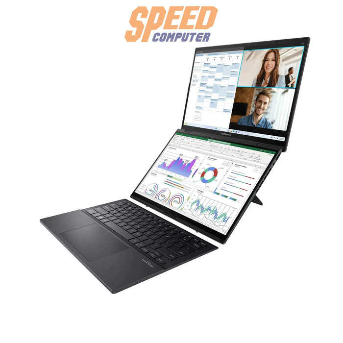 โน๊ตบุ๊ค Asus Zenbook DUO UX8406MA-PZ731WS Ultra7 155H สีเทา (Inkwell Gray) - SpeedCom