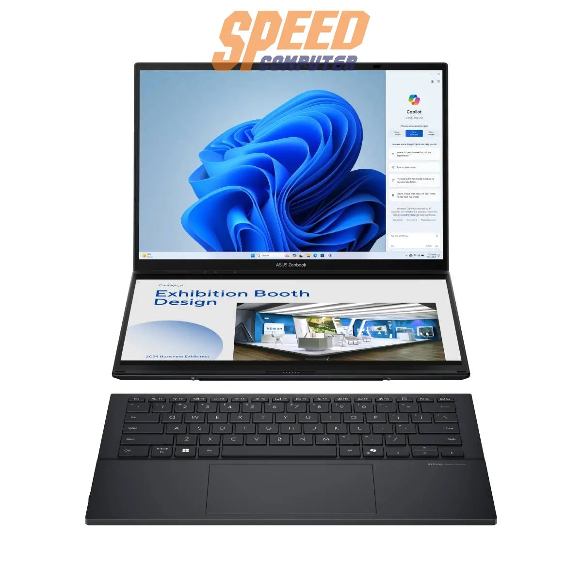 โน๊ตบุ๊ค Asus Zenbook Duo UX8406CA - PZ974WA Ultra 9 สีเทา (Basalt Gray) - SpeedCom