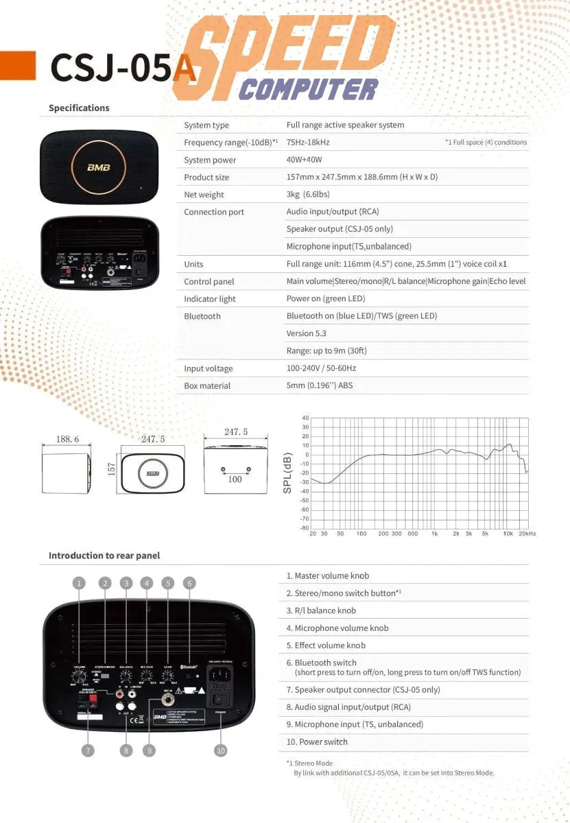 ลำโพง BMB CSJ 05A สีดำ - SpeedCom