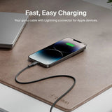 สายชาร์จ Belkin BoostCharge Pro USB-C Braided Cable to Lightning 2m - SpeedCom