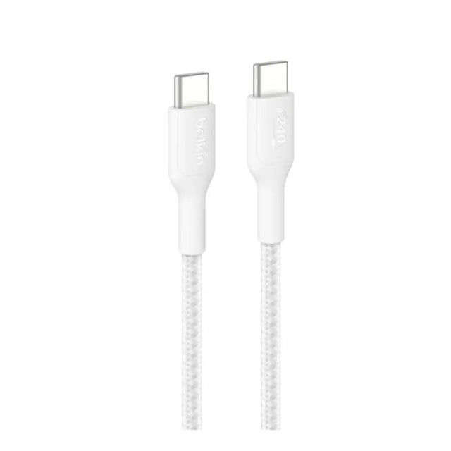 สายชาร์จ Belkin BoostCharge USB-C to USB-C Braided 240W 2m สีขาว