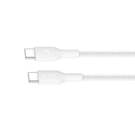 สายชาร์จ Belkin BoostCharge USB-C to USB-C Braided 240W 2m สีขาว