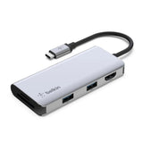 อุปกรณ์แปลงสัญญาณ Belkin USB-C 5-in-1 Multiport Adapter Hub (AVC007btSGY) - SpeedCom