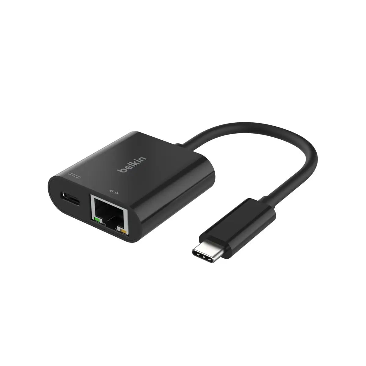 อุปกรณ์แปลงสัญญาณ Belkin USB-C to Ethernet + Charge Adapter 100W (INC019btBK) - SpeedCom
