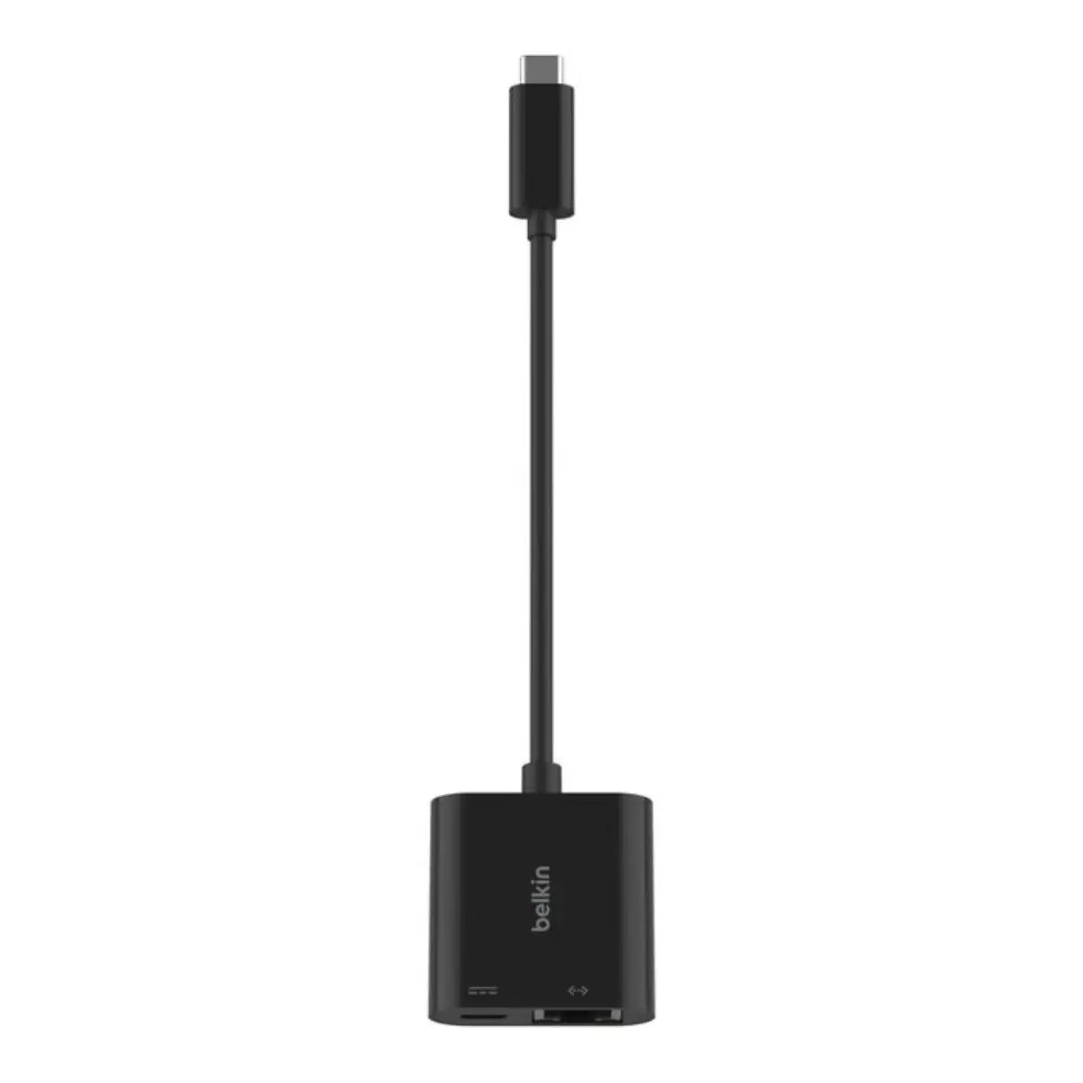 อุปกรณ์แปลงสัญญาณ Belkin USB-C to Ethernet + Charge Adapter 100W (INC019btBK) - SpeedCom