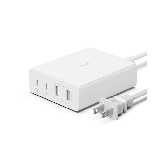 Adapter Charger Belkin 4-Port GaN 108W (WCH010dqWHJP) White