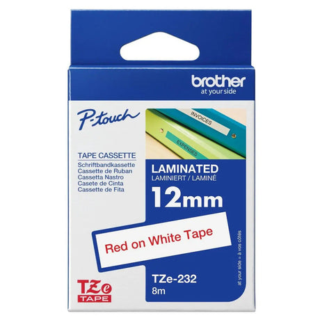 เทปพิมพ์อักษร Brother TZe 12mm. x8m Standard Laminated - SpeedCom