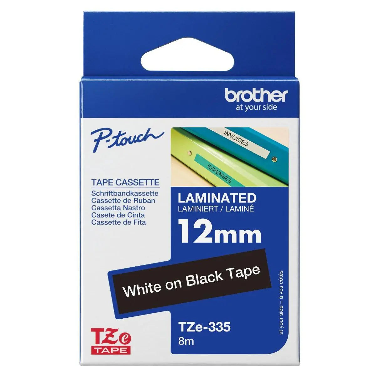 เทปพิมพ์อักษร Brother TZe 12mm. x8m Standard Laminated - SpeedCom