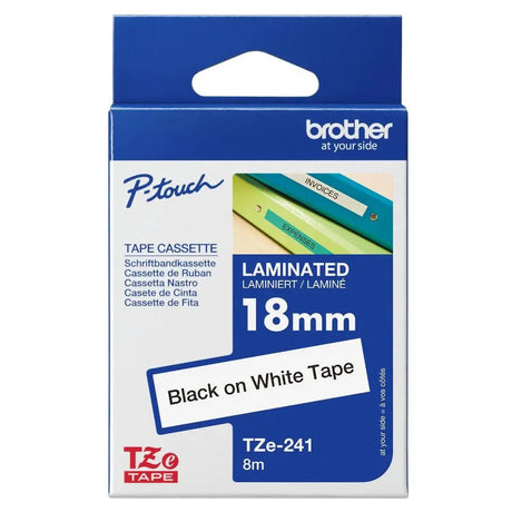 เทปพิมพ์อักษร Brother TZe 18mm. x8m Standard Laminated - SpeedCom