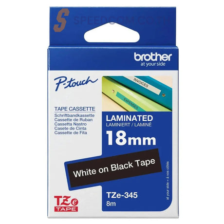 เทปพิมพ์อักษร Brother TZe 18mm. x8m Standard Laminated - SpeedCom