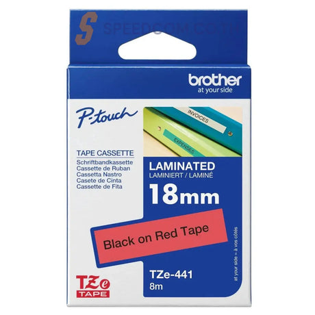 เทปพิมพ์อักษร Brother TZe 18mm. x8m Standard Laminated - SpeedCom