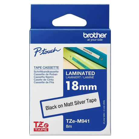 เทปพิมพ์อักษร Brother TZe 18mm. x8m Standard Laminated - SpeedCom