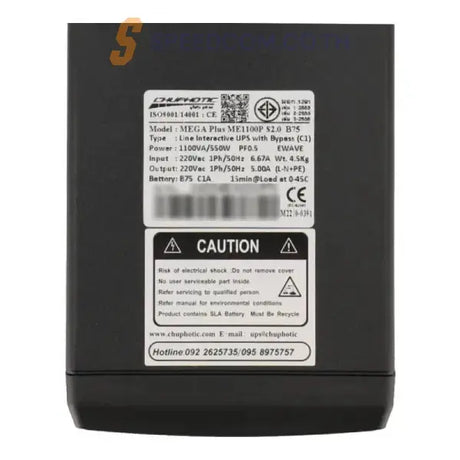 เครื่องสำรองไฟฟ้า CHUPHOTIC UPS ME1100P (1100VA/550W) LCD Display - SpeedCom
