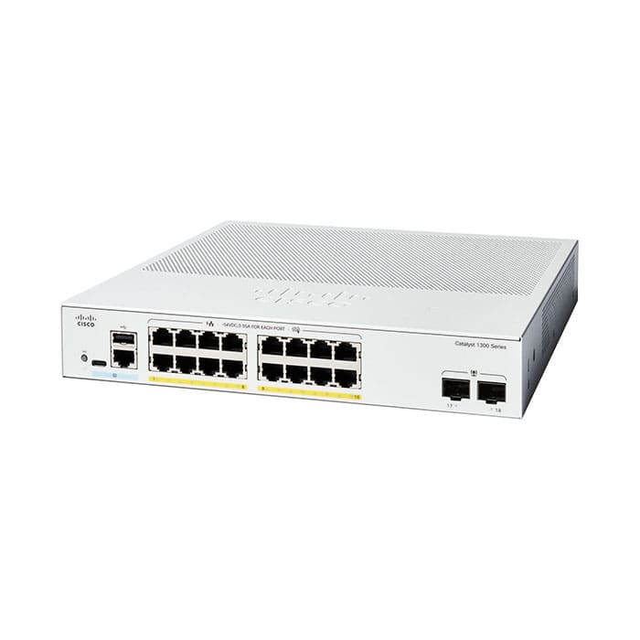 สวิตช์ฮับ Cisco C1300-16FP-2G Catalyst 1300 16-Port Gigabit Full PoE+ - SpeedCom