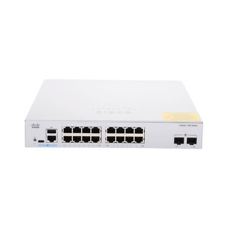 สวิตช์ฮับ Cisco Catalyst 1300 C1300-16T-2G 16-Port Gigabit Ethernet - SpeedCom