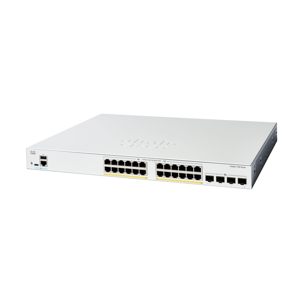 สวิตช์ฮับ Cisco Catalyst 1300 C1300-24FP-4X 24-Port Gigabit PoE+ Managed Switch with 10G SFP+ Uplinks - SpeedCom