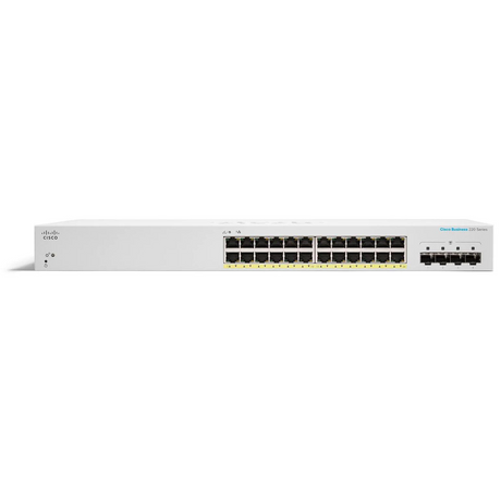 สวิตช์ฮับ Cisco CBS220-24P-4G-EU Smart 24-Port Gigabit PoE+ - SpeedCom