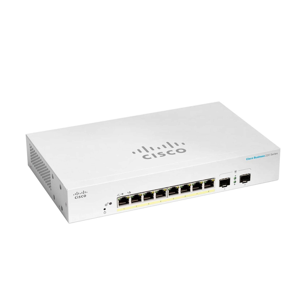 สวิตช์ฮับ Cisco CBS220-8FP-E-2G-EU Business 220 Series Smart Switch - SpeedCom