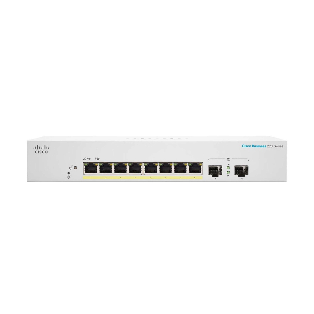 สวิตช์ฮับ Cisco CBS220-8FP-E-2G-EU Business 220 Series Smart Switch - SpeedCom
