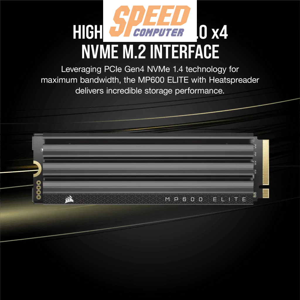 เอสเอสดี CORSAIR SSD MP600 ELITE WITH HEATSINK 1TB : CSSD-F1000GBMP600EHS READ7000 WRITE6500/5Y - SpeedCom